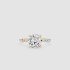Round Cut Lab Grown Diamond Cathedral Engagement Ring