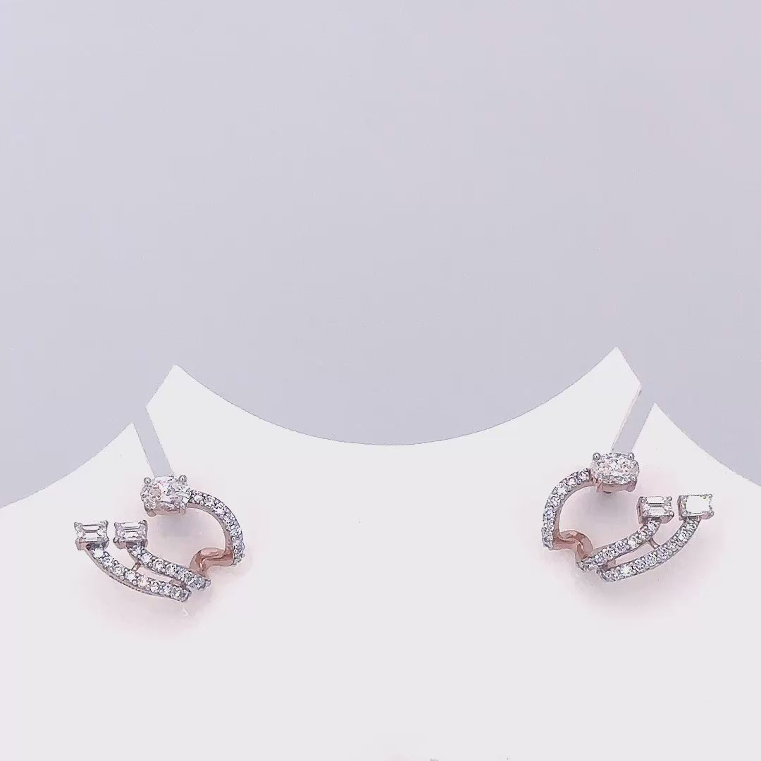Multi Shape Lab Grown Diamond Spiral Earrings
