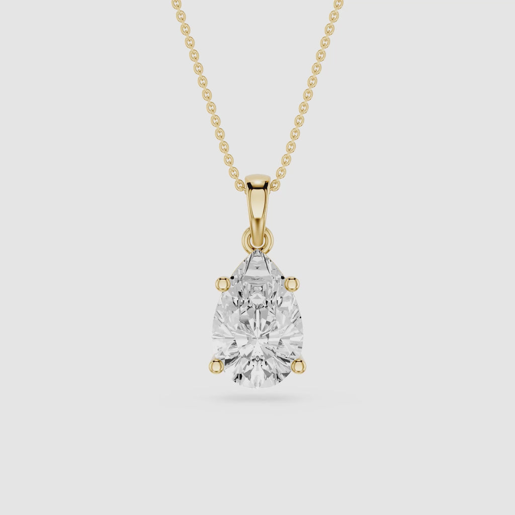 Pear Cut Lab Grown Diamond Solitaire Pendant