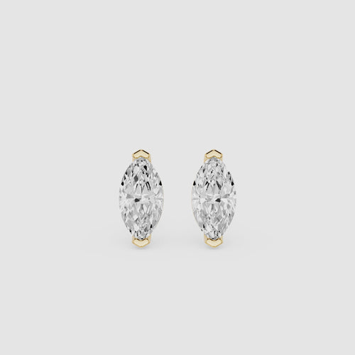 0.5 Carat Marquise Cut Lab Grown Diamond Stud Earrings