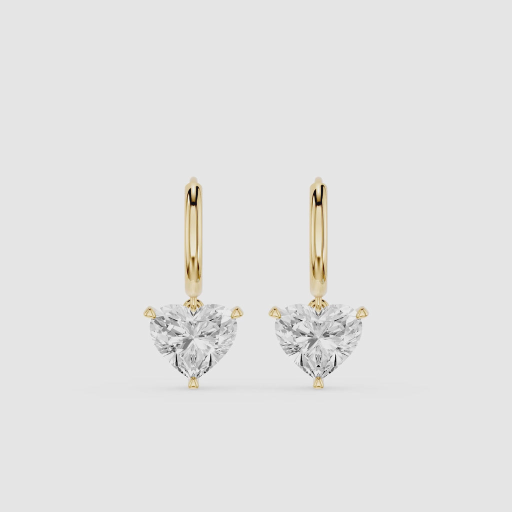 Heart Shape Lab Grown Diamond Drop Earrings for Women