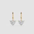 Heart Shape Lab Grown Diamond Drop Earrings for Women