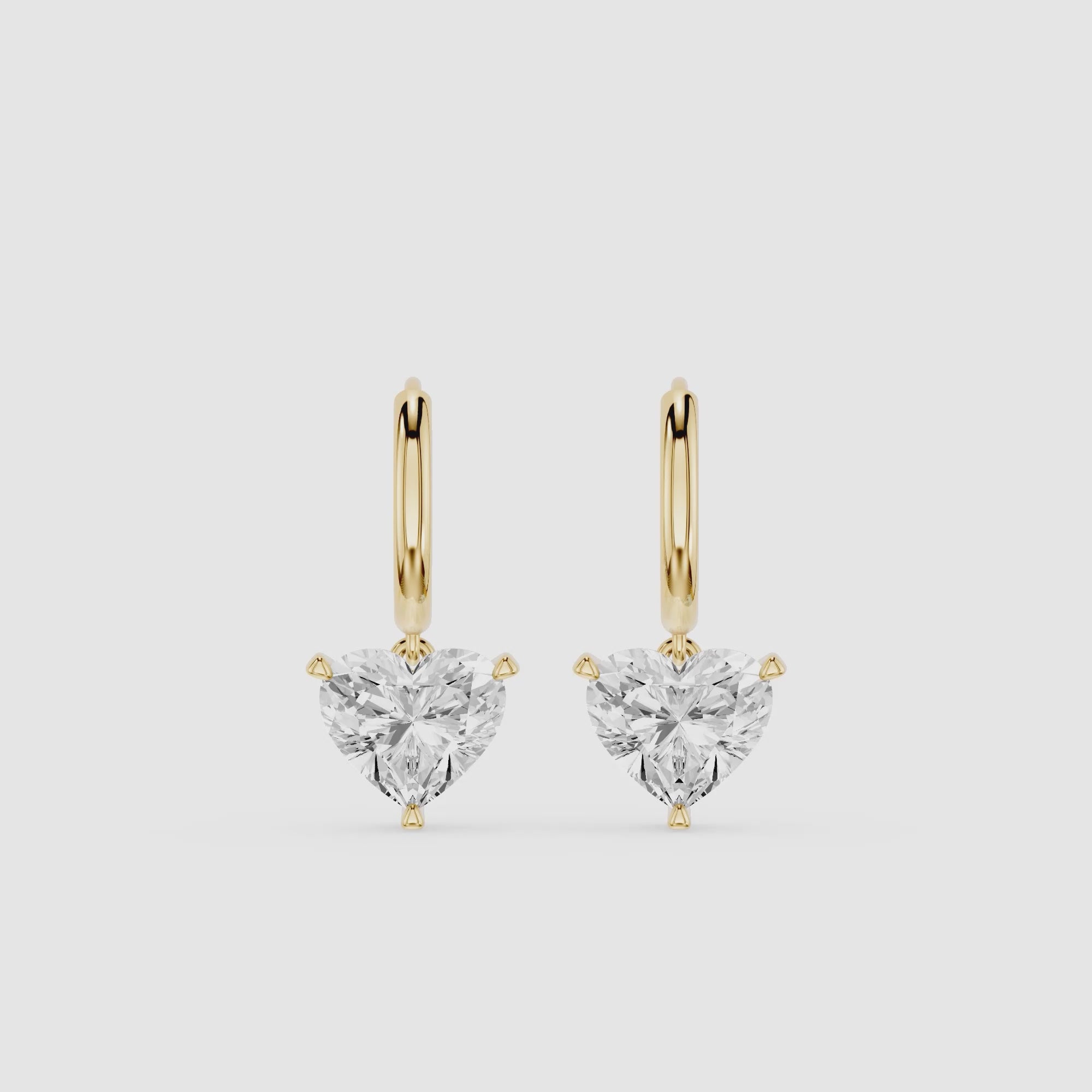 Heart Shape Lab Grown Diamond Drop Earrings for Women