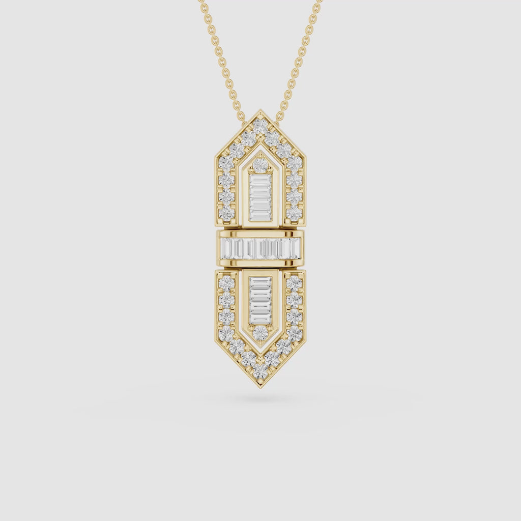 Baguette Lab Grown Diamond Statement Pendant