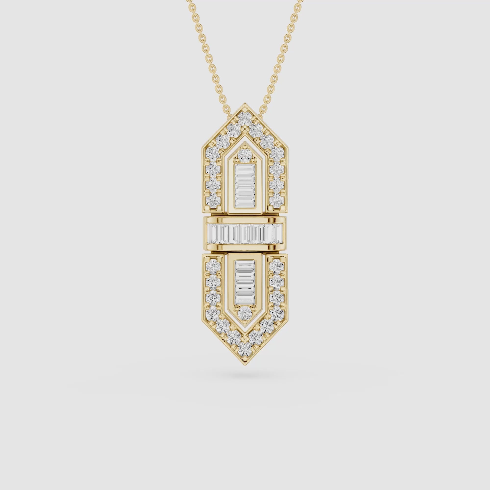 Baguette Lab Grown Diamond Statement Pendant