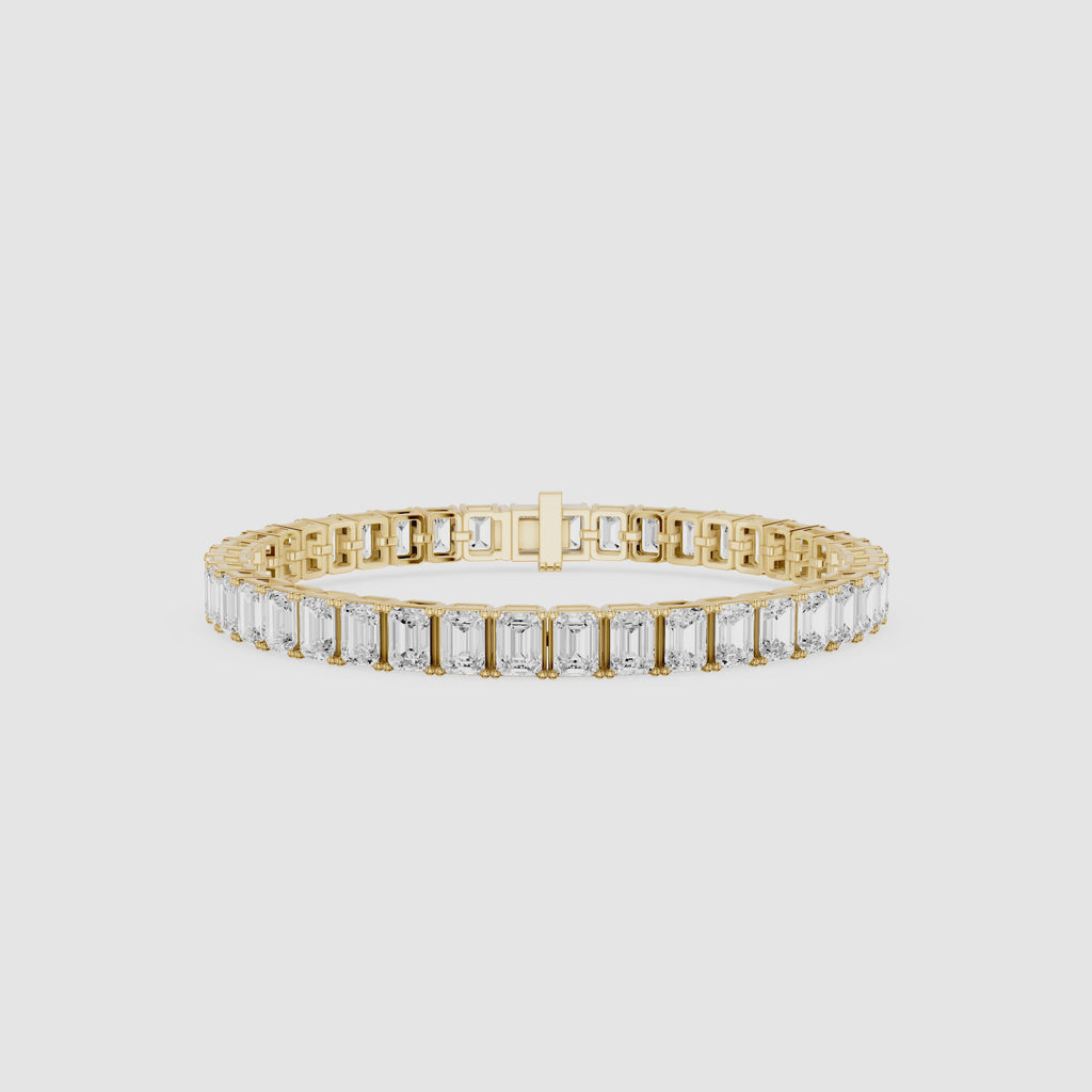 Emerald Cut Lab Grown Diamond Tennis Bracelet for Women