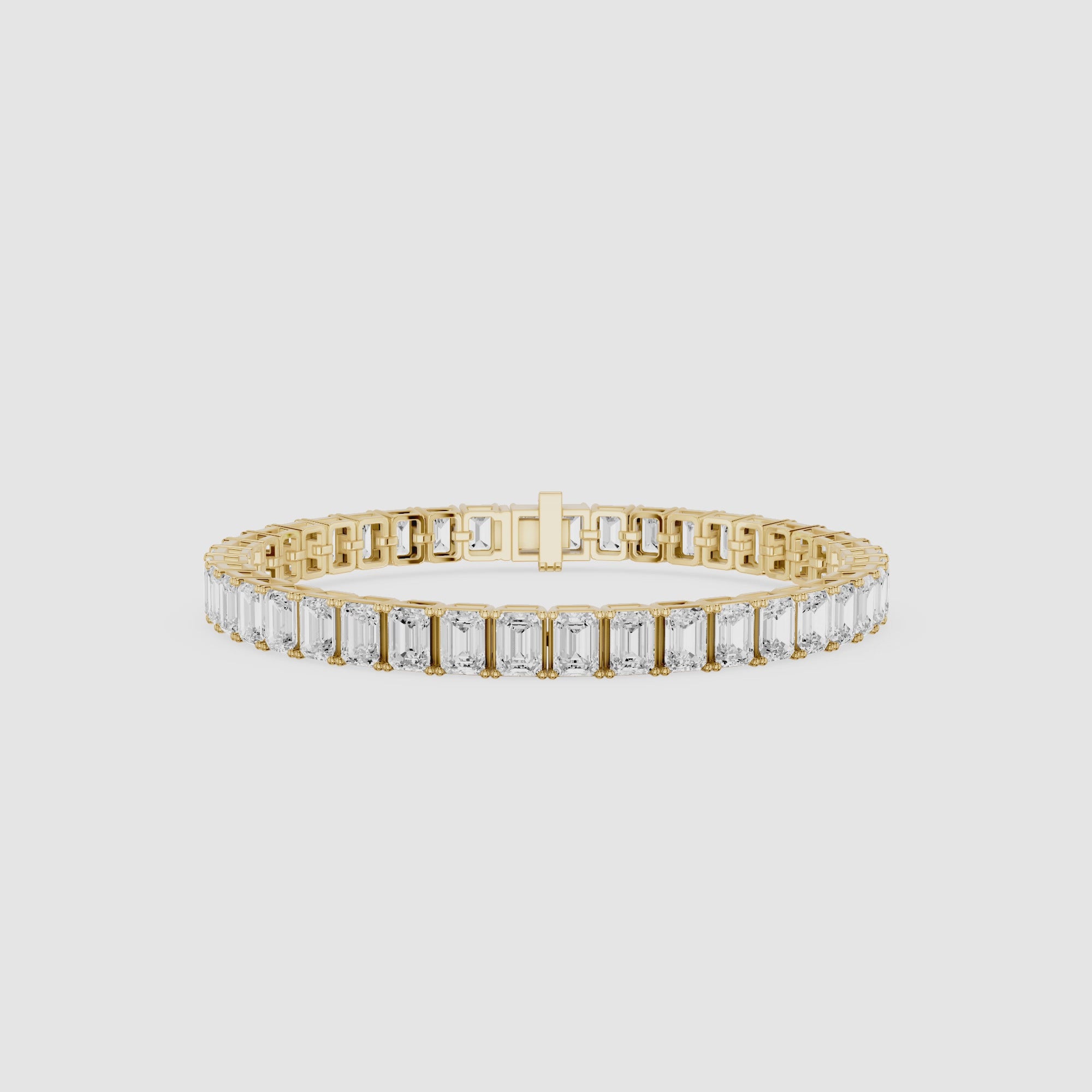 Emerald Cut Lab Grown Diamond Tennis Bracelet for Women