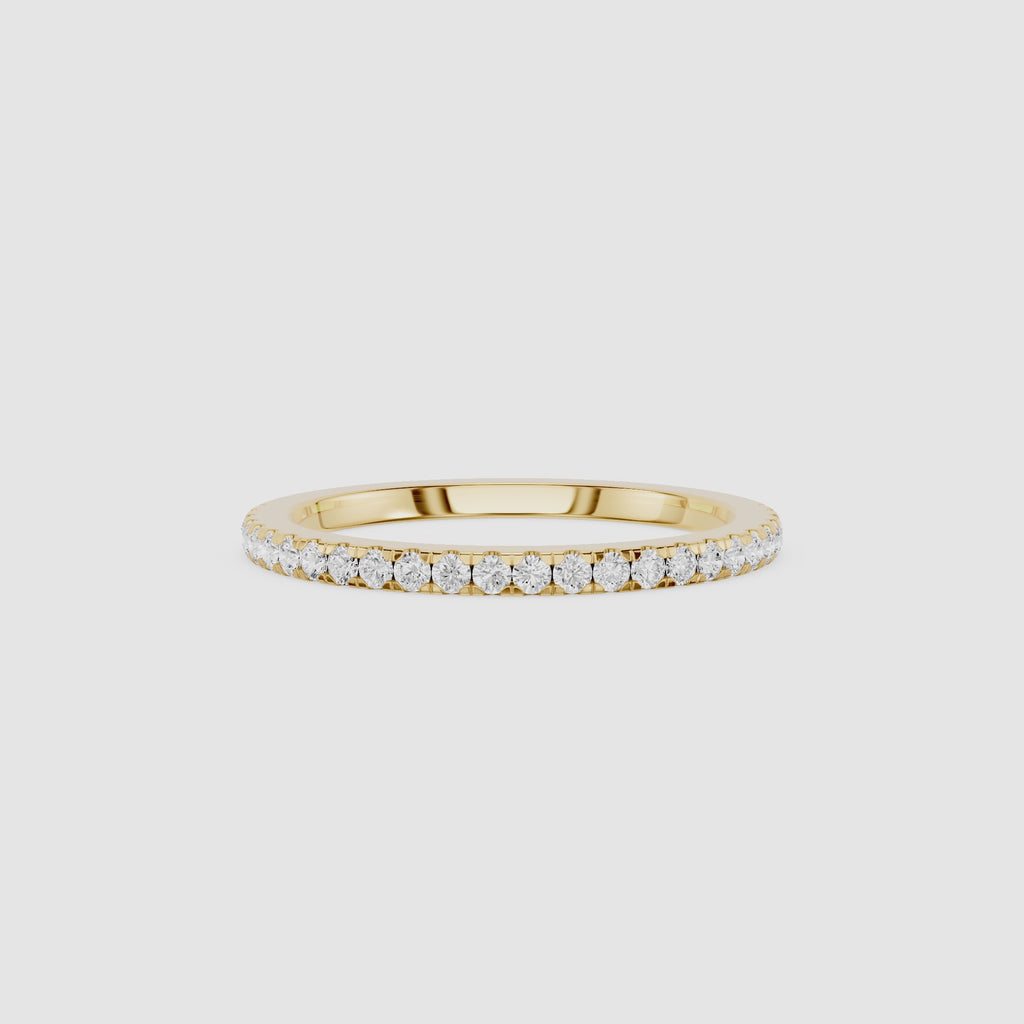 Round Shaped Diamond Half eternity Wedding Band