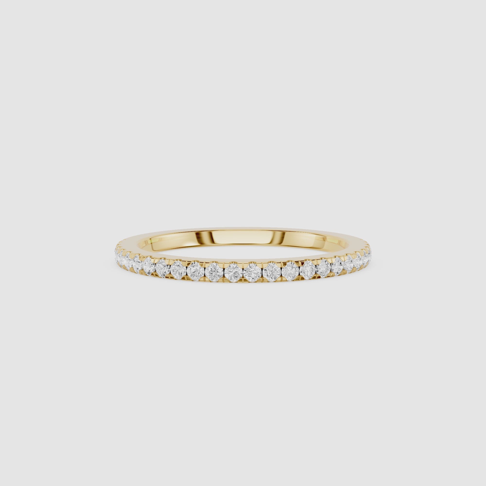 Round Shaped Diamond Half eternity Wedding Band