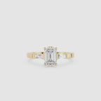 Emerald Cut Three Stone Lab Grown Diamond Engagement Ring