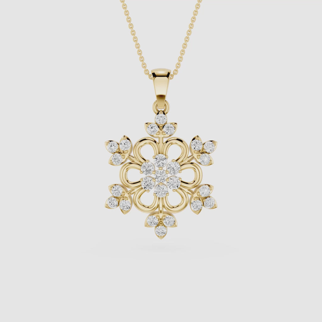 Lab Grown Diamond Floral Pendant for Women
