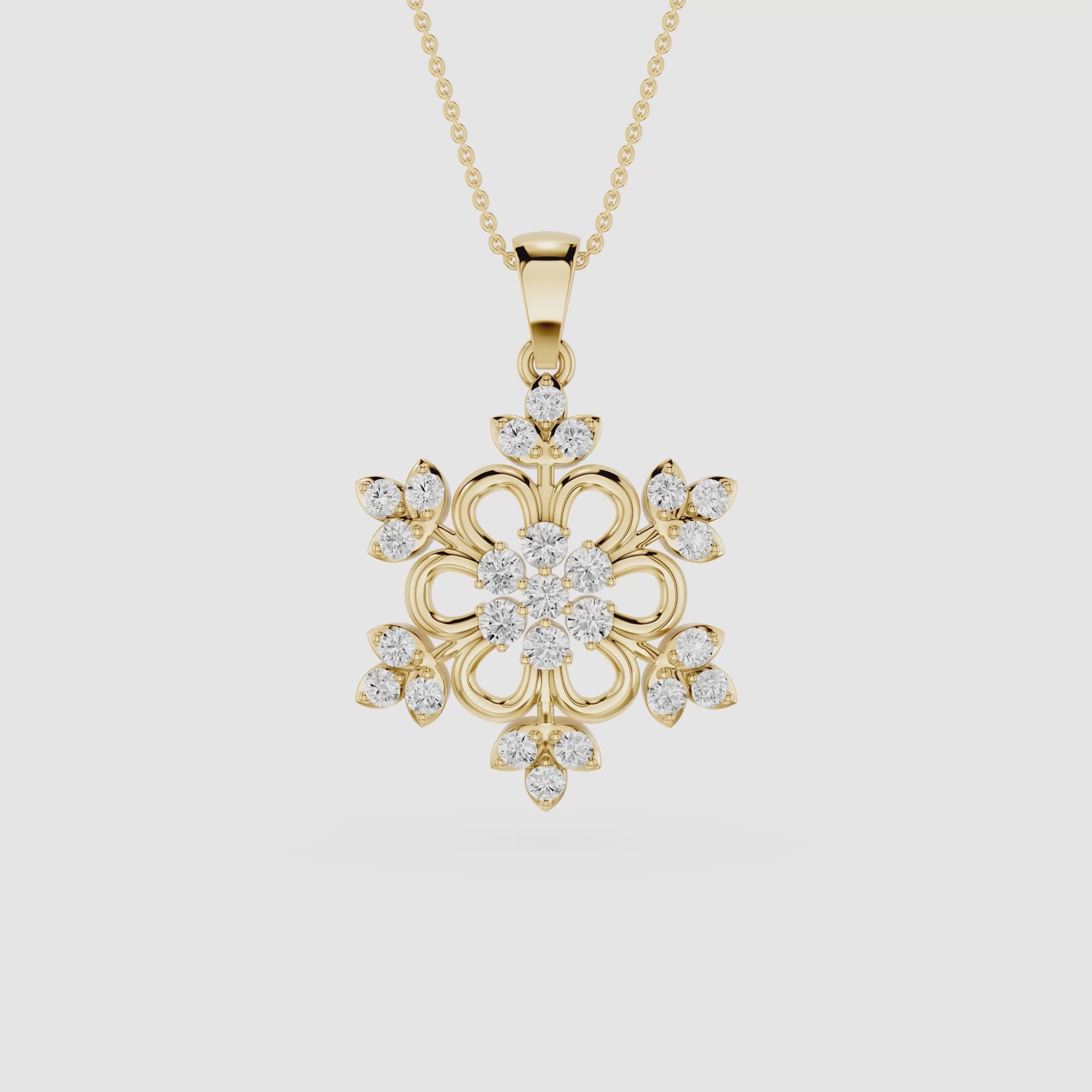 Lab Grown Diamond Floral Pendant for Women