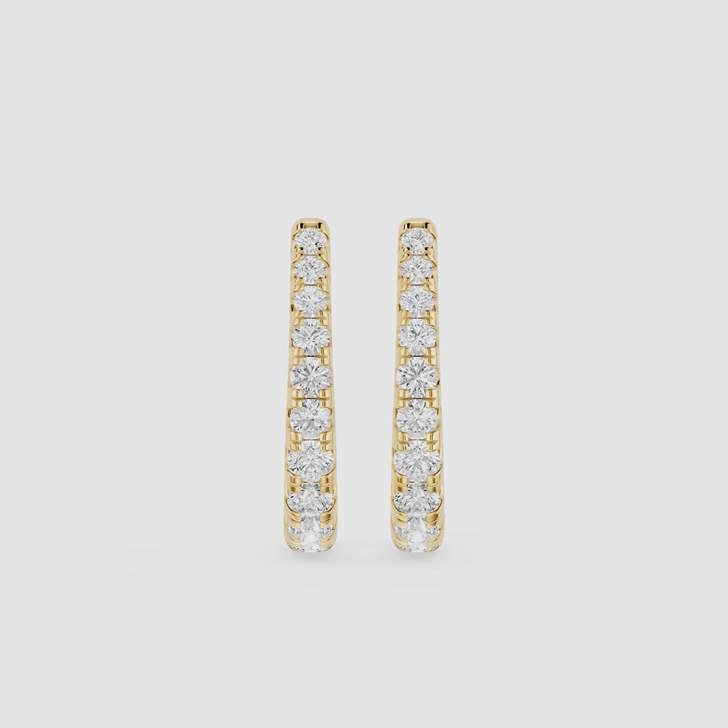 Round Lab Grown Diamond Huggie Earrings for Everyday Wear