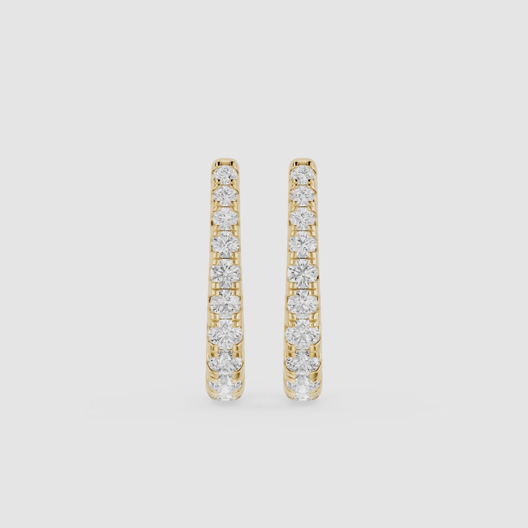 Round Lab Grown Diamond Huggie Earrings for Everyday Wear