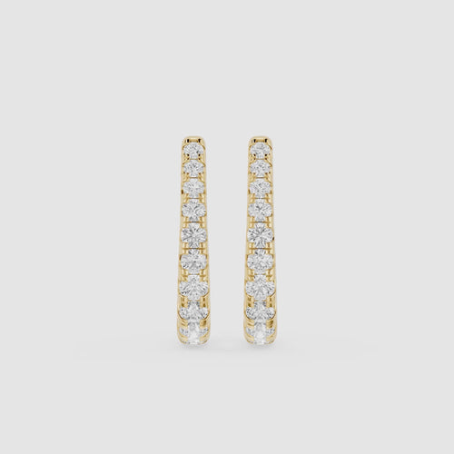 1 Carat Round Cut Lab Grown Diamond Bar Set Huggie Earrings