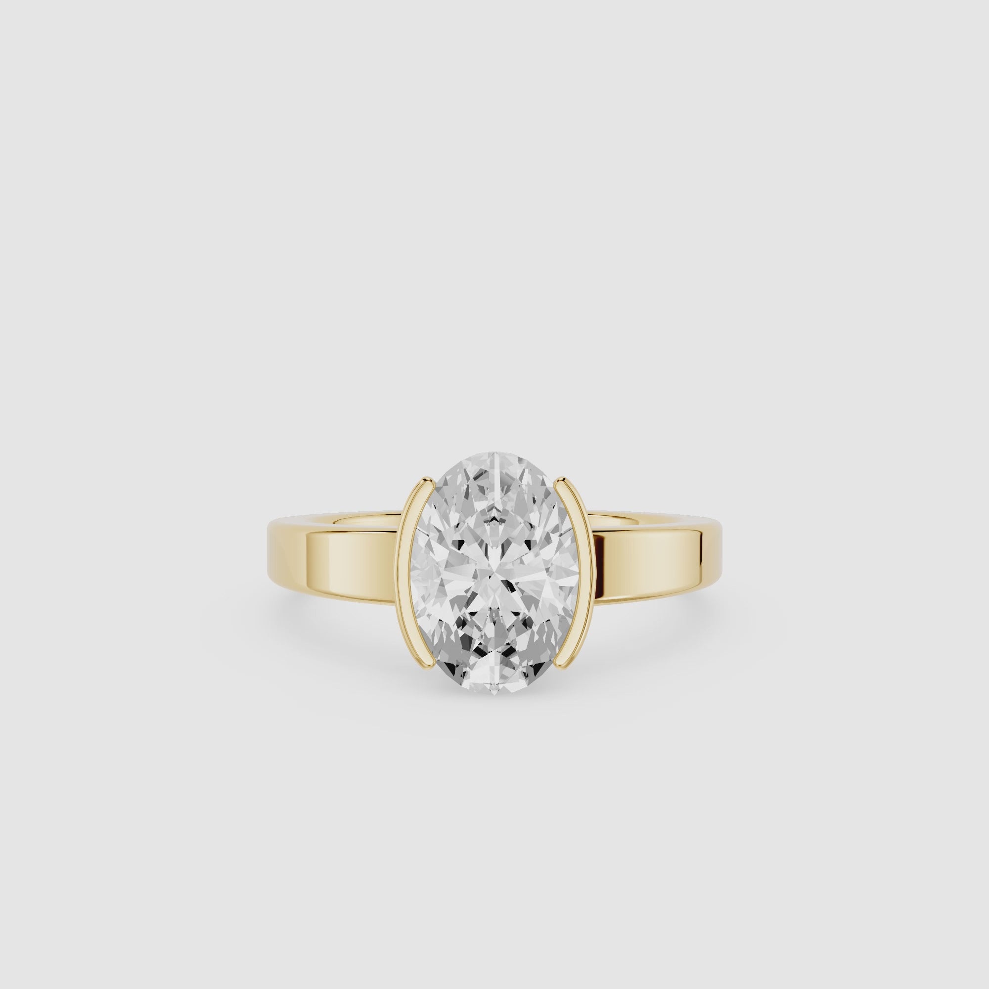 Oval Lab Grown Diamond Bezel Engagement Ring