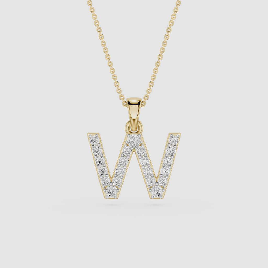 Lab Grown Diamond Initial W Pendant