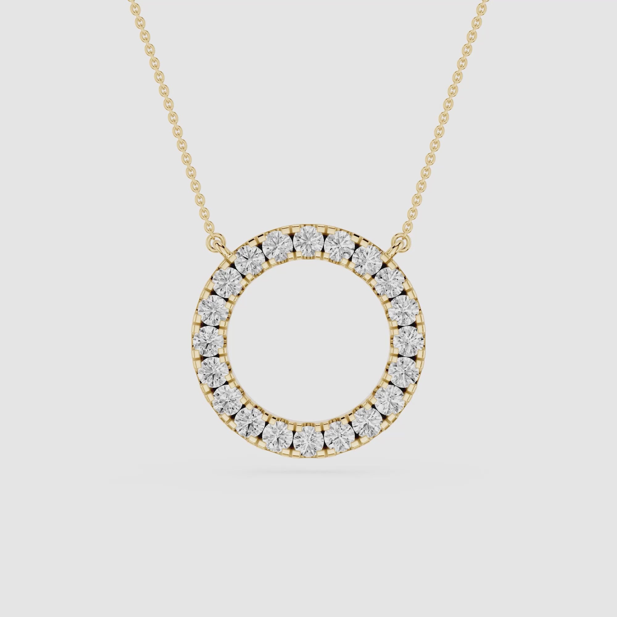 Round Diamond Circle Halo Pendant