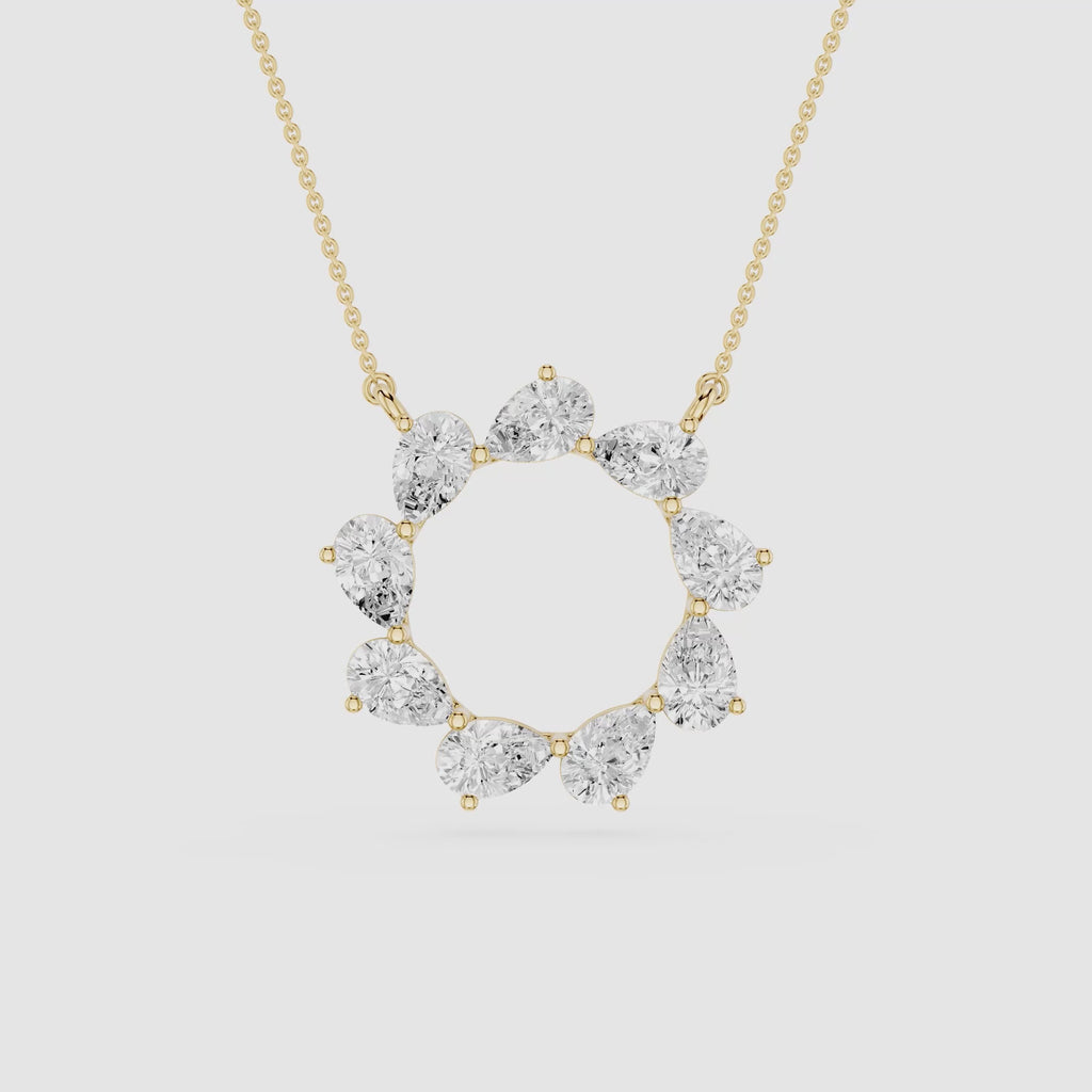 Pear Diamond Circle Pendant