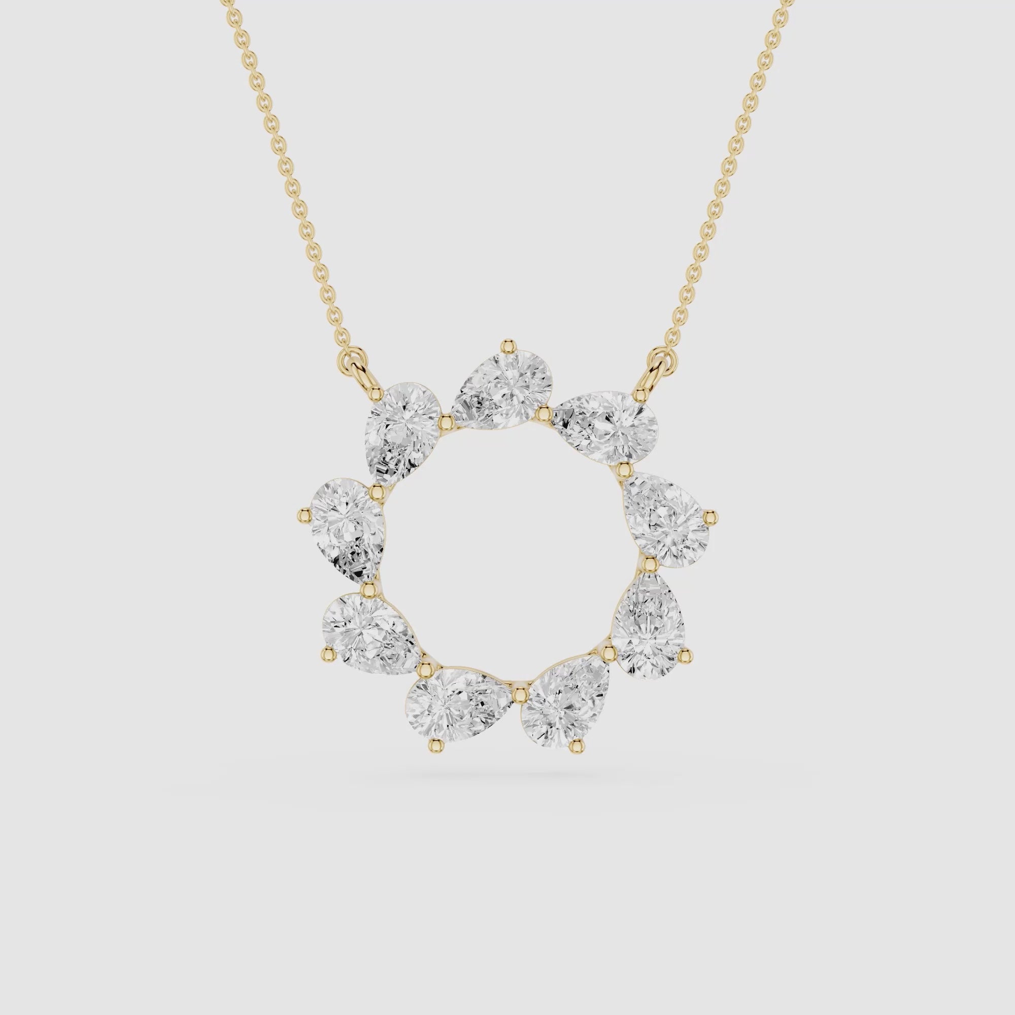 Pear Diamond Circle Pendant
