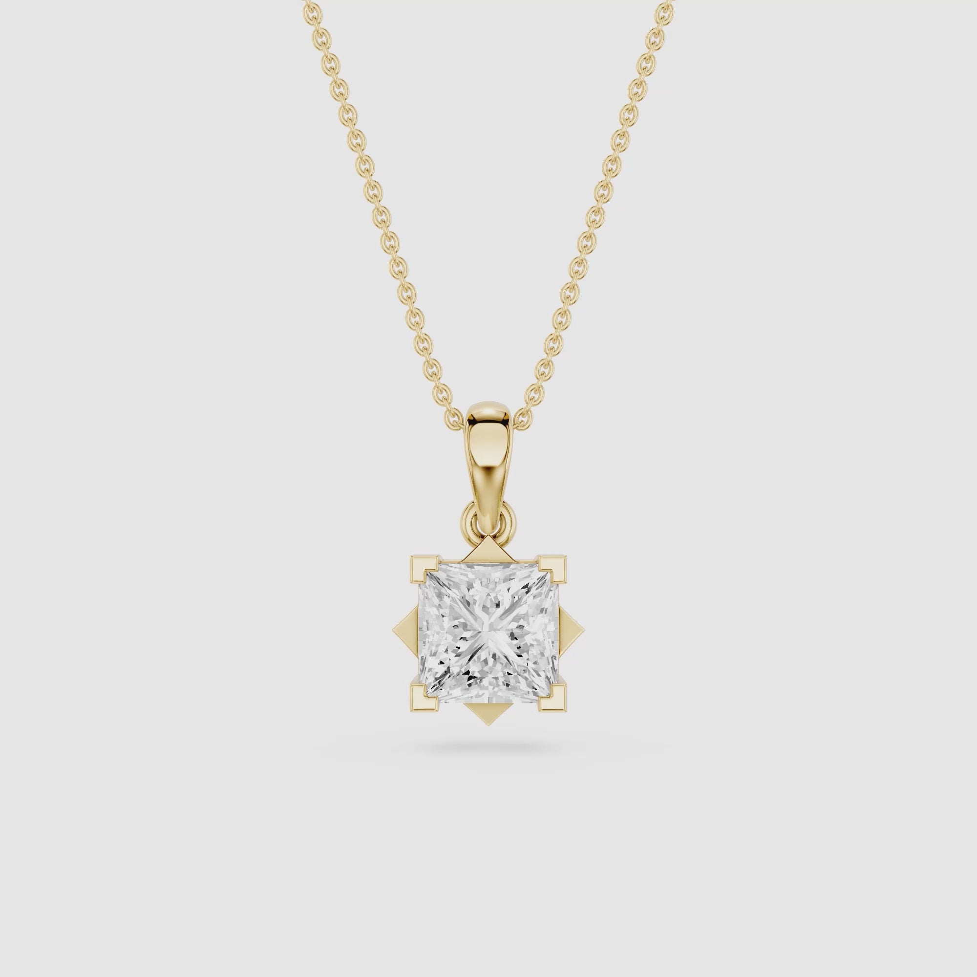 Princess Cut Lab Grown Diamond Solitaire Pendant
