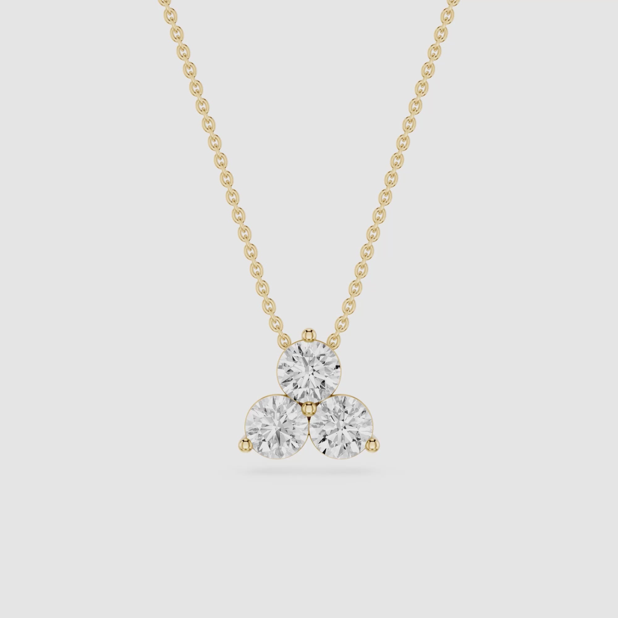 Round Lab Grown Diamond Three Stone Pendant