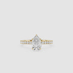 Pear Lab Grown Diamond Hidden Halo Engagement Ring