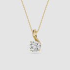 Round Cut Lab Grown Diamond Twist Bail Pendant