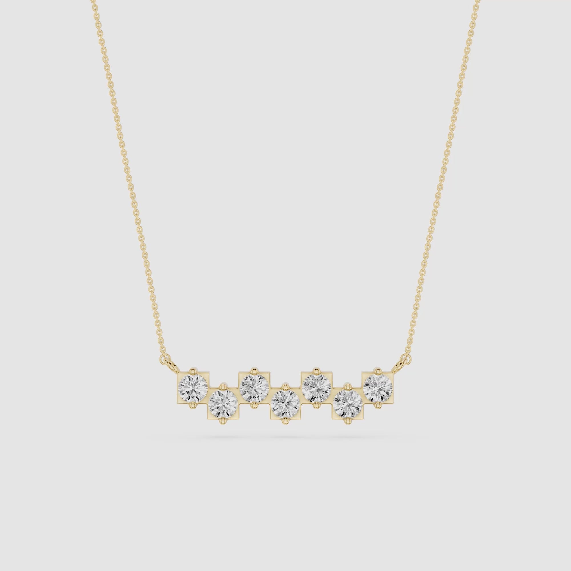 Round Lab Grown Diamond Bar Necklace for Women