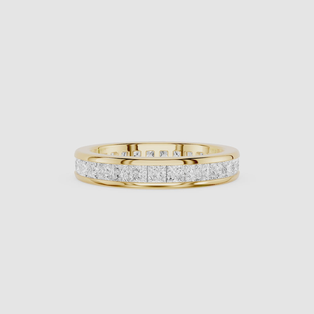 Full Eternity Princess Cut Lab Grown Diamond Wedding Band