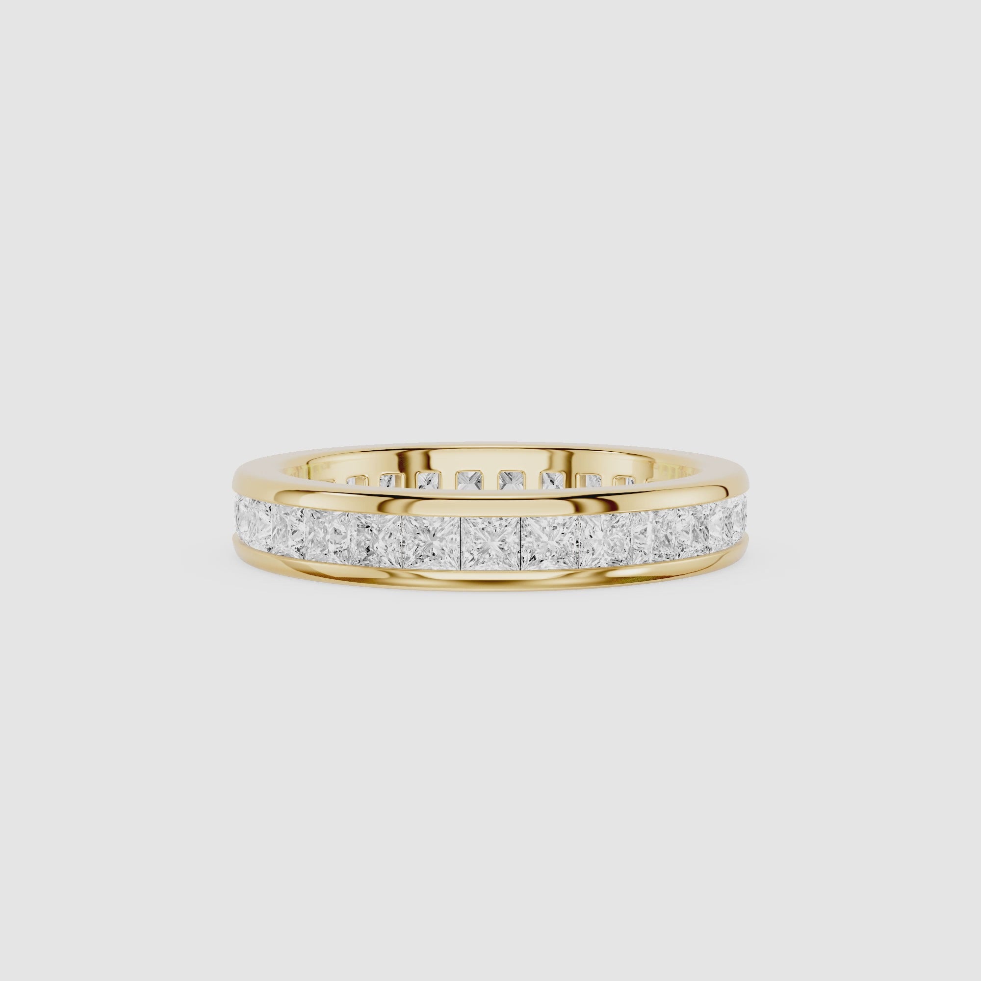 Full Eternity Princess Cut Lab Grown Diamond Wedding Band