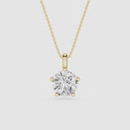 Round Cut Lab Grown Diamond Solitaire Pendant Necklace