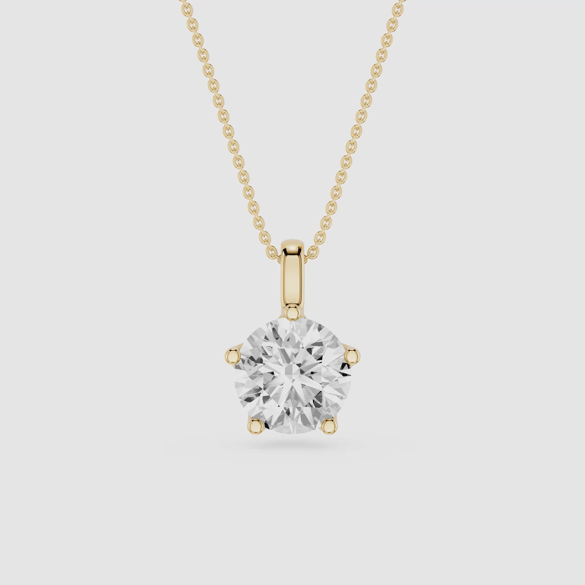 Round Cut Lab Grown Diamond Solitaire Pendant Necklace