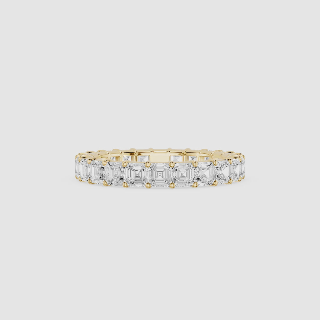 Asscher Cut Lab Grown Diamond Eternity Wedding Band