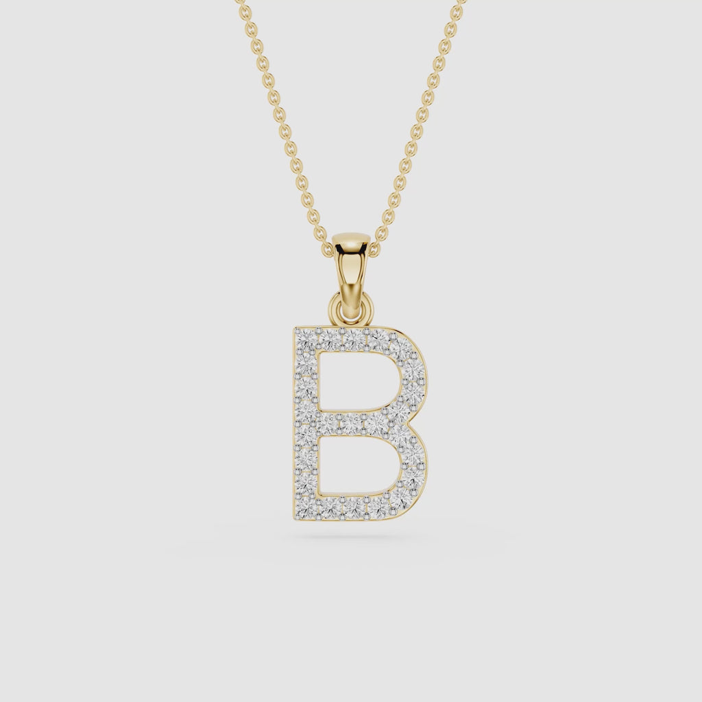 Lab Grown Diamond Initial B Pendant