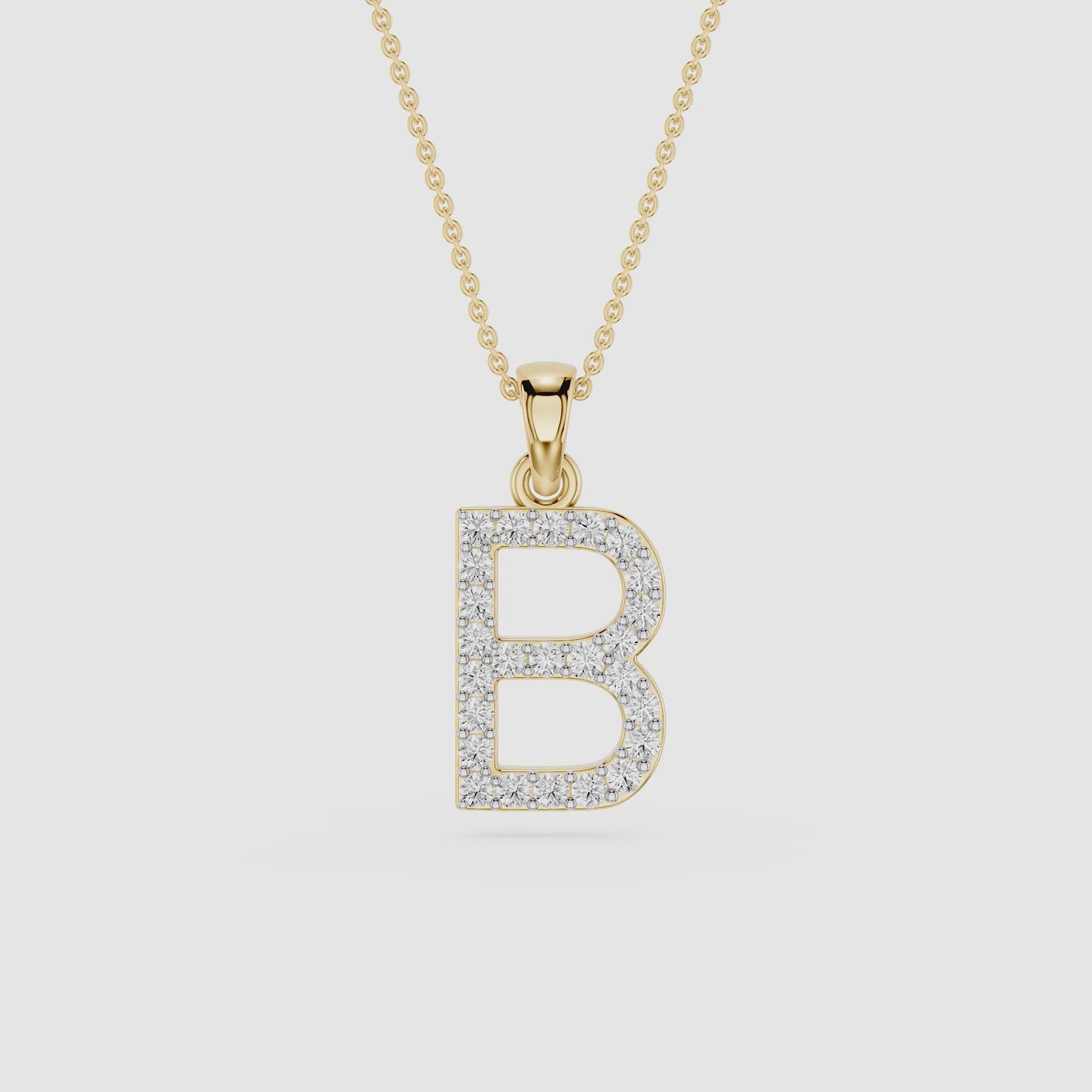 Lab Grown Diamond Initial B Pendant