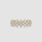Round Cut Lab Grown Diamond Cluster Wedding Band