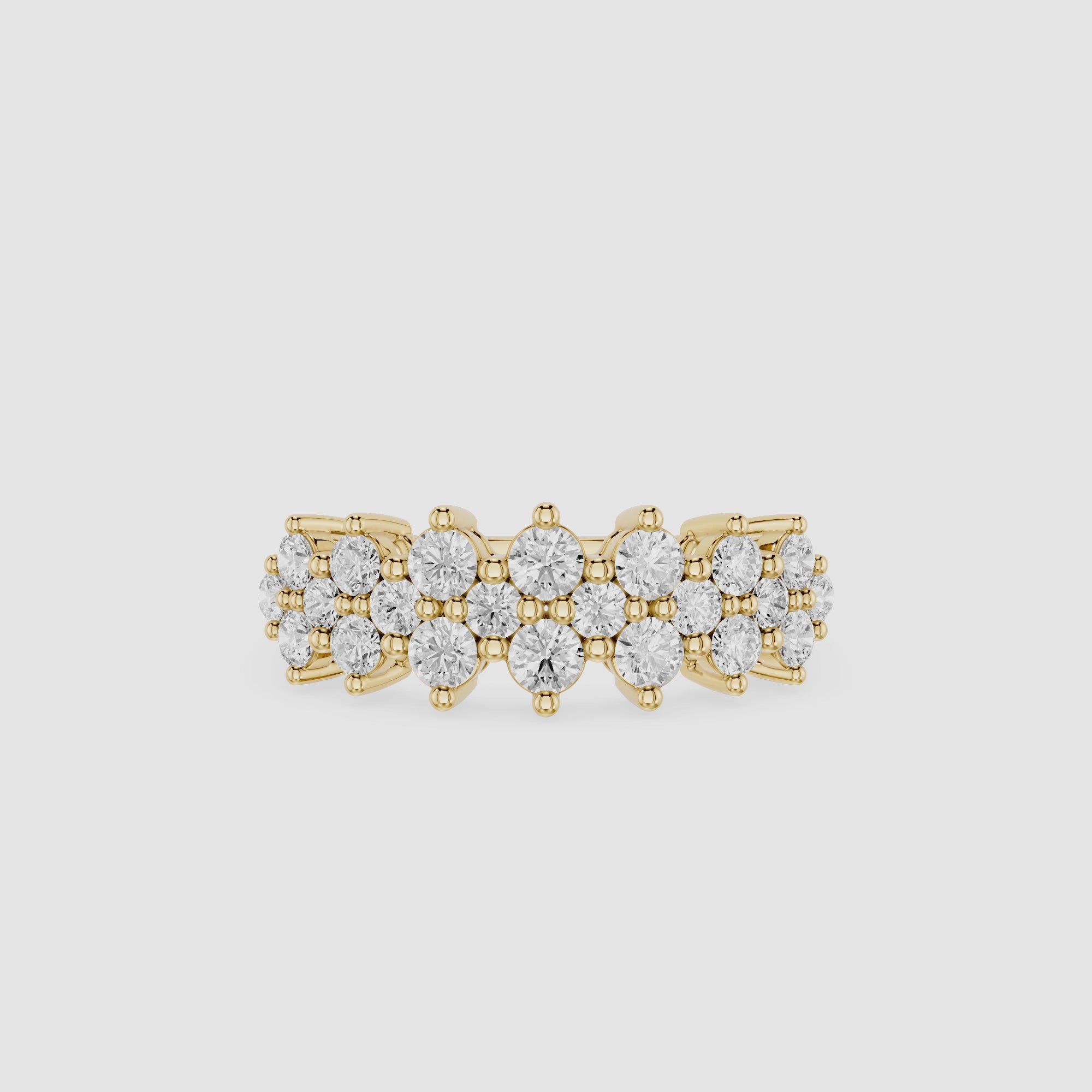Round Cut Lab Grown Diamond Cluster Wedding Band