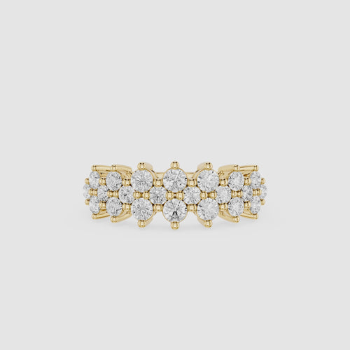 1 Carat Round Cut Lab Diamond Cluster Wedding Band for Women