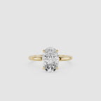 Oval Cut Lab Grown Diamond Cathedral Engagement Ring