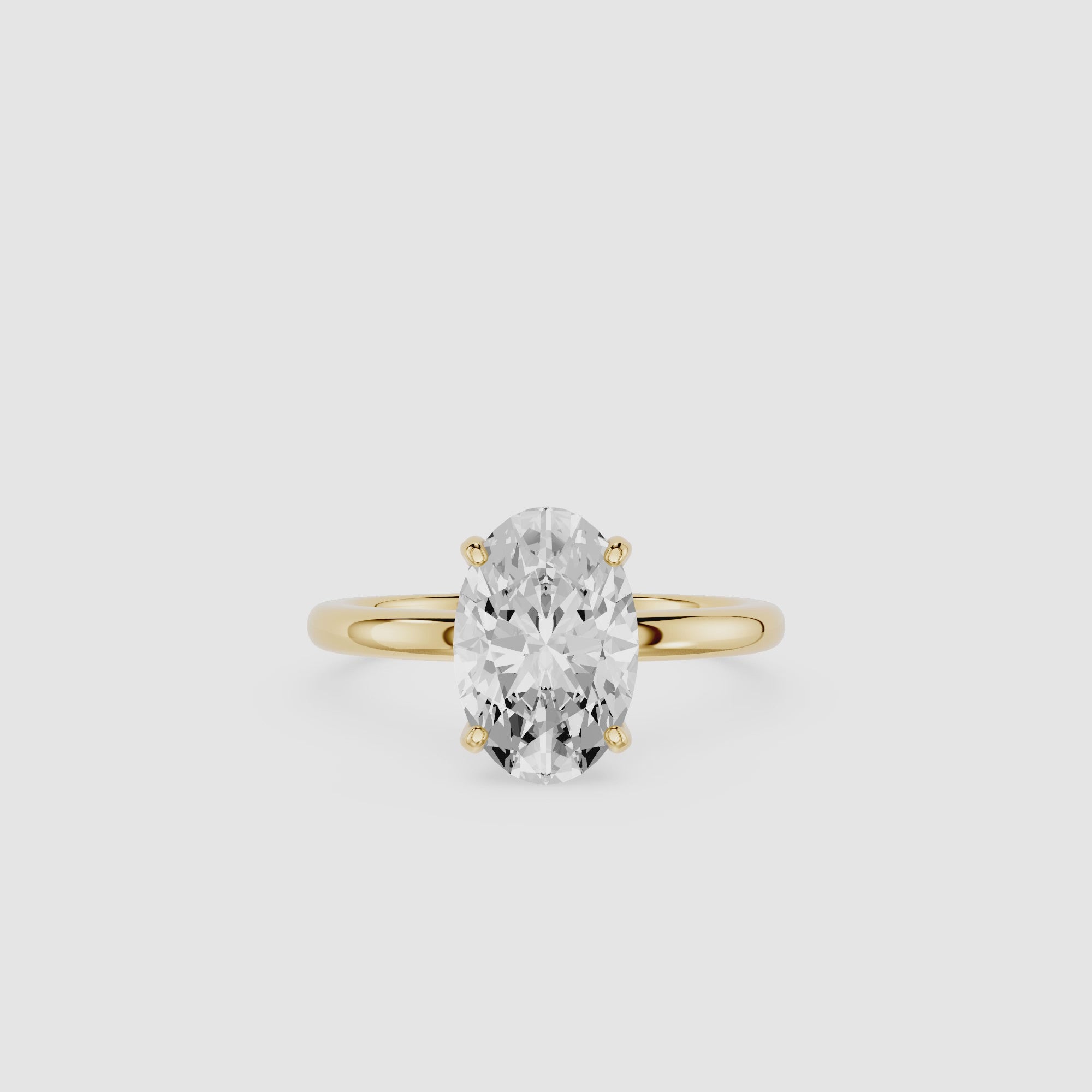 Oval Cut Lab Grown Diamond Cathedral Engagement Ring