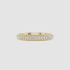Double Row Round Diamond Wedding Band
