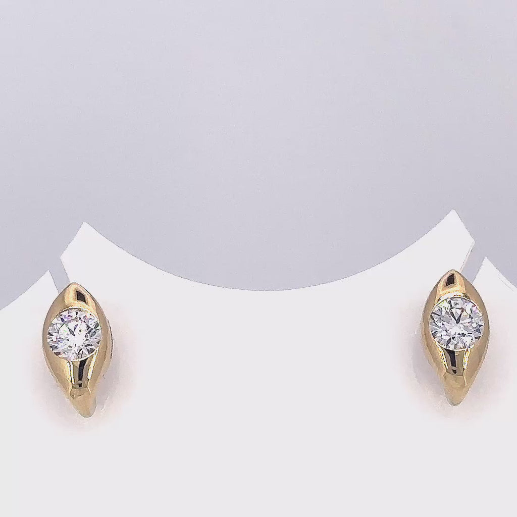 2 Carat Round Lab Grown Bezel Set Diamond Stud Earrings