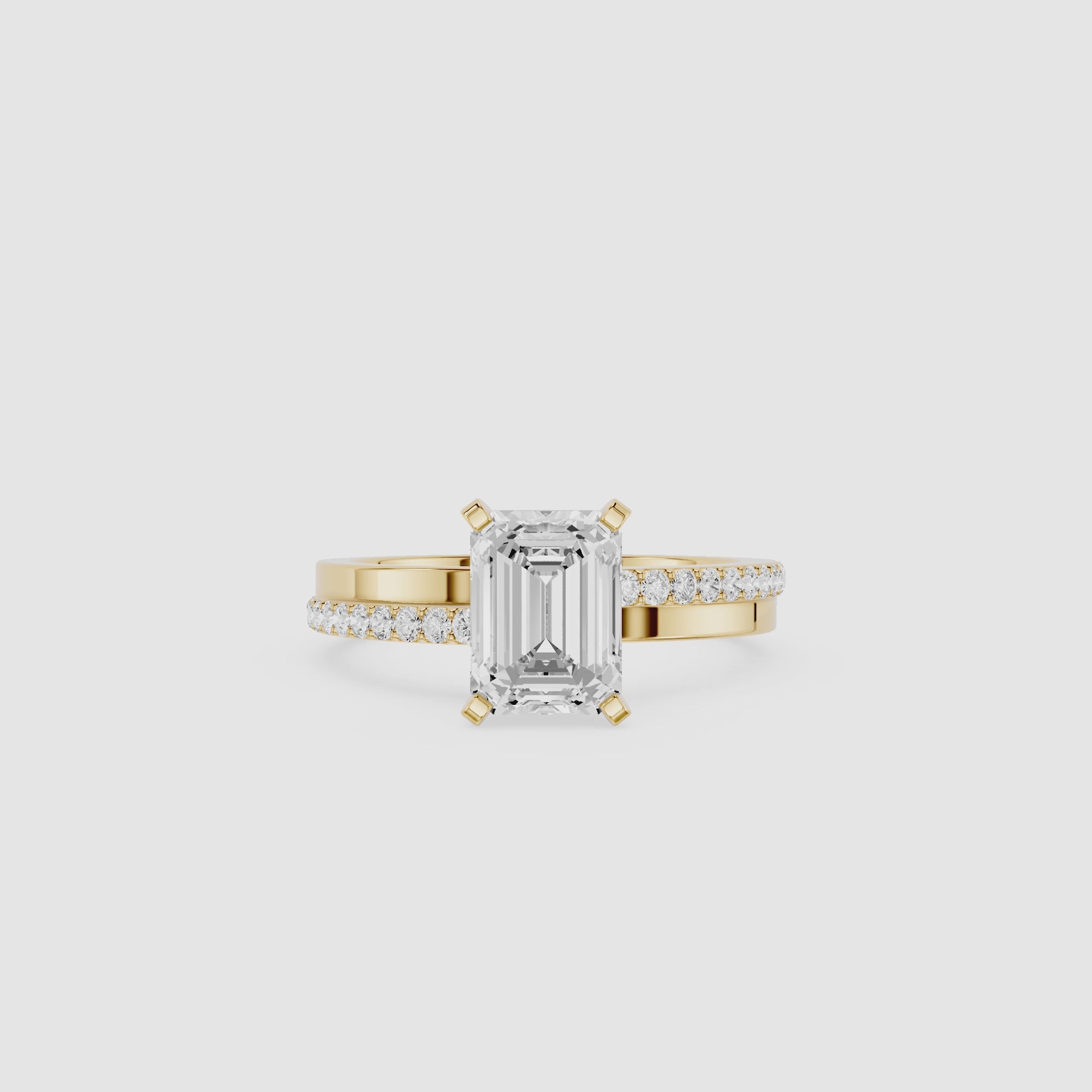 Emerald Cut Lab Grown Diamond Solitaire Engagement Ring