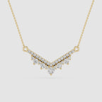 Lab Grown Diamond Round V Shape Necklace