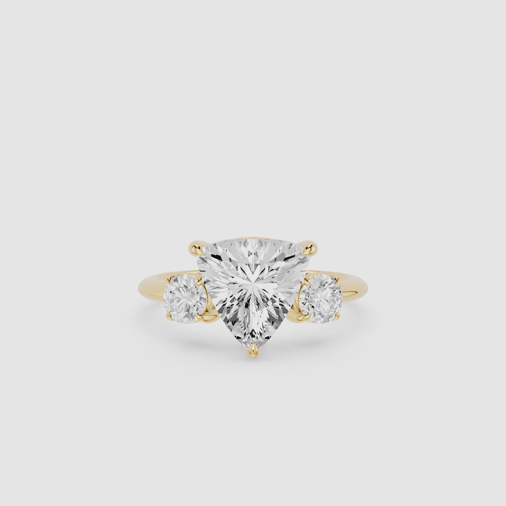 Trillion Cut Lab Grown Diamond Three Stone Ring