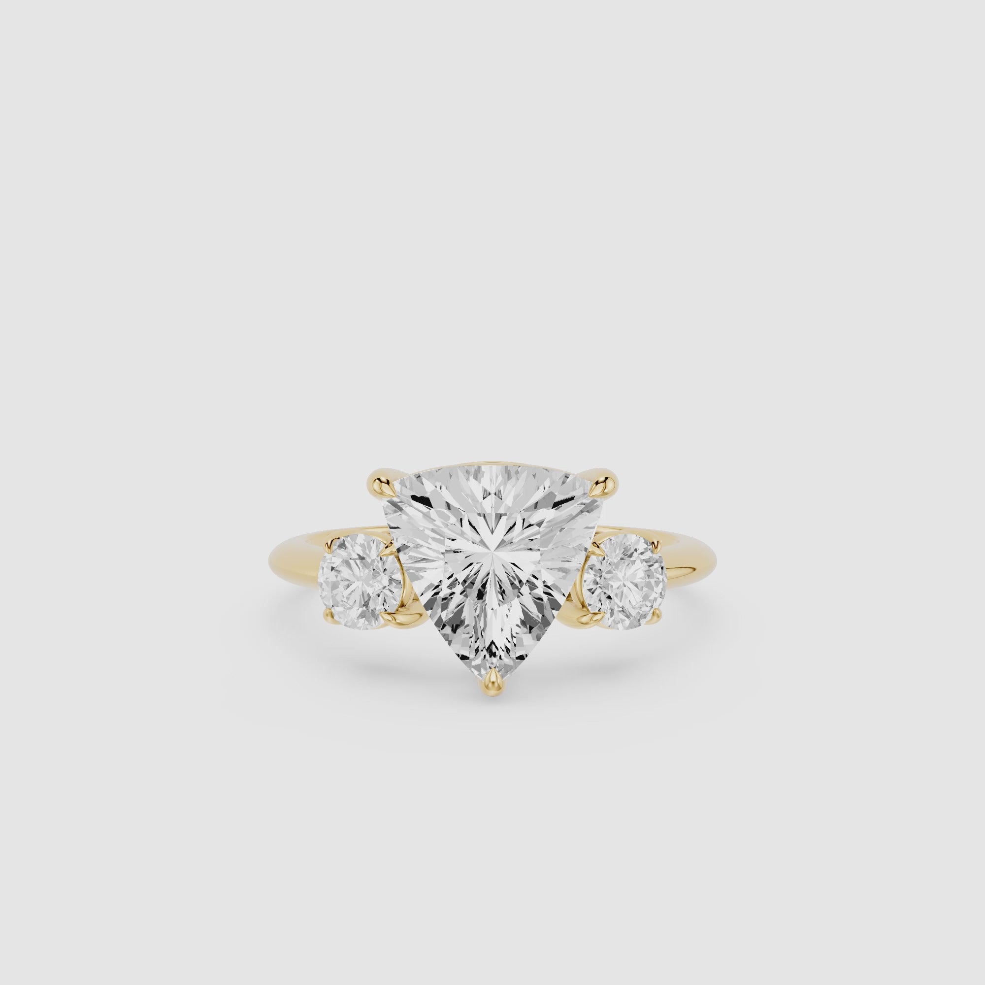 Trillion Cut Lab Grown Diamond Three Stone Ring