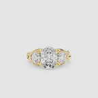 Oval Three Stone Lab Grown Diamond Engagement Ring