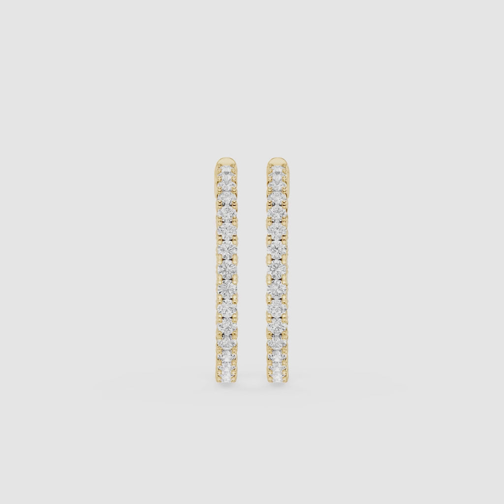 Round Lab Grown Diamond Inside-Out Hoop Earrings for Women