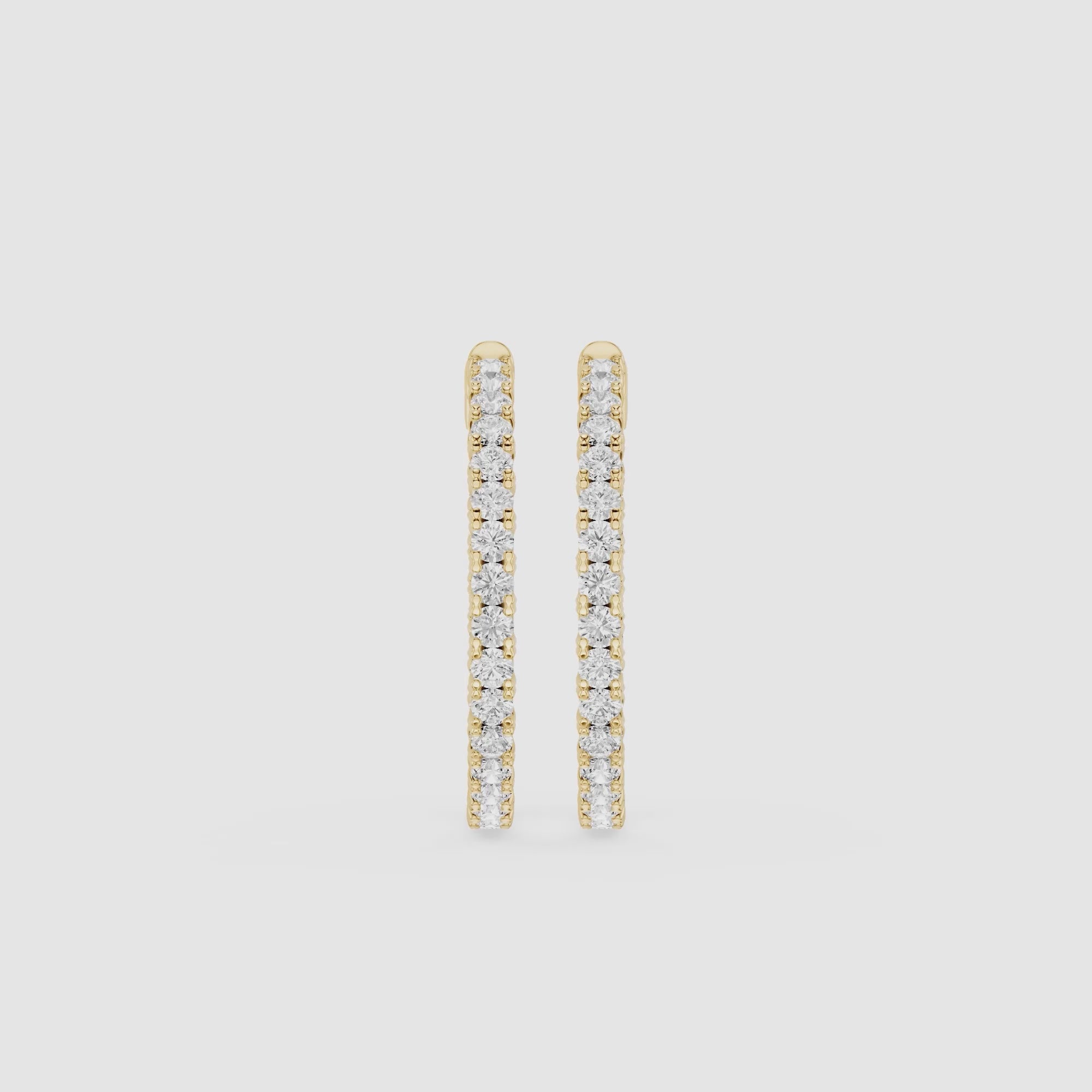 Round Lab Grown Diamond Inside-Out Hoop Earrings for Women